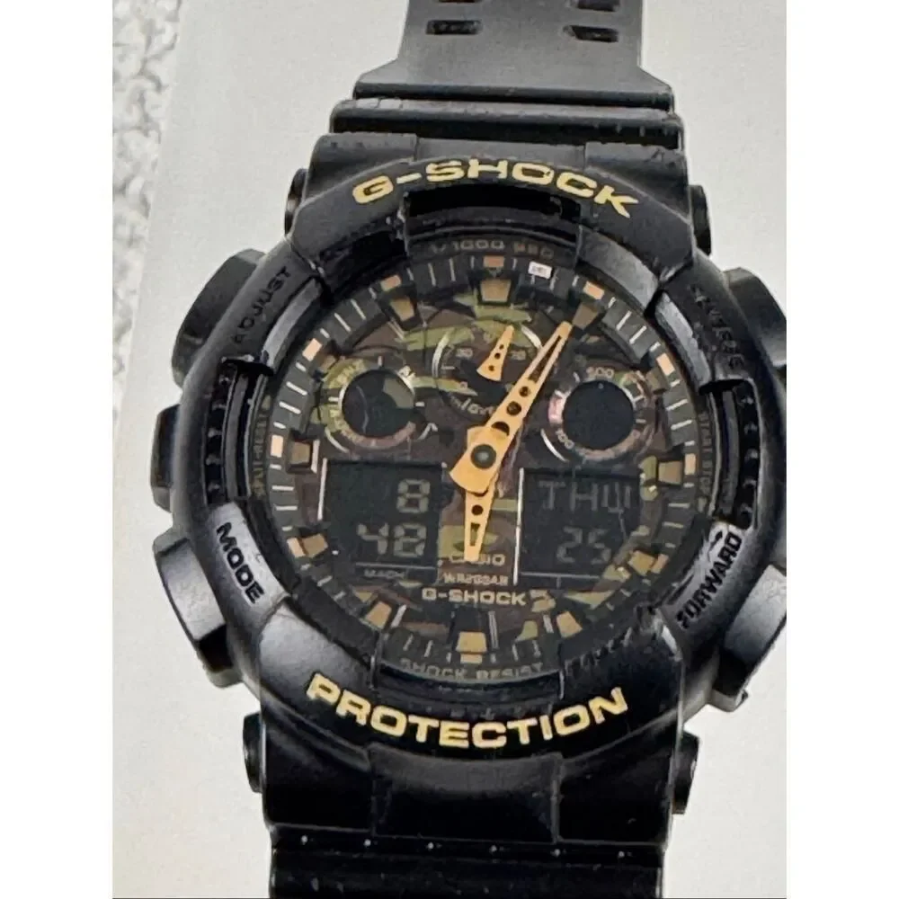 CASIO G-SHOCK GA-100CF-1A9 Camouflage Black Analog Digital Watch